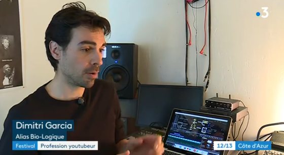 Dimitri Garcia à l'écran dans le journal 12/13 Côte d'Azur de France 3